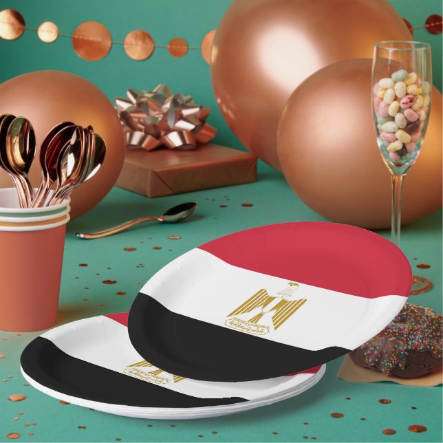 Egypt flag paper plate (Multi)