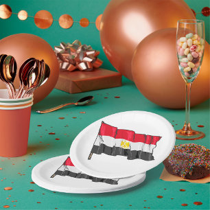 Egypt Flag Paper Plate