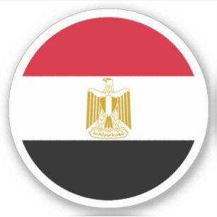 Egypt Flag Round Sticker