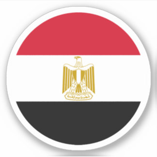 Egypt Flag Round Sticker
