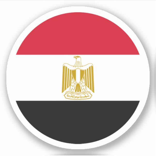 Egypt Flag Round Sticker (Front)