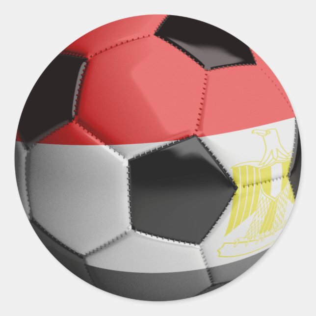 Egypt Flag Soccer Ball Classic Round Sticker (Front)