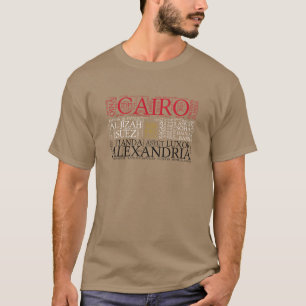 Egypt Flag with City Names Word Art T-Shirt