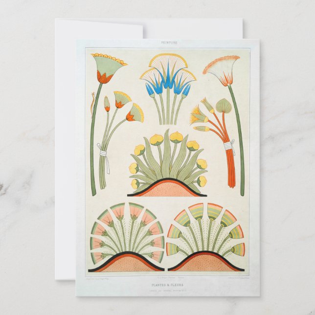 Egypt Flower Lotus Illustration Invitation (Front)