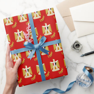 Egypt Gifts wrapping, Egyptian Flag, Emblem / Red Wrapping Paper