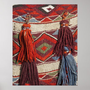 Egypt, Giza. Camel blanket at the Pyramids of Poster