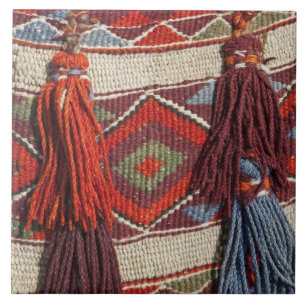 Egypt, Giza. Camel blanket at the Pyramids of Tile