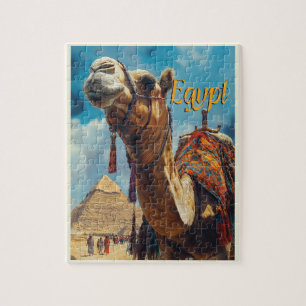 Egypt Giza Pyramids Vintage Travel  Jigsaw Puzzle