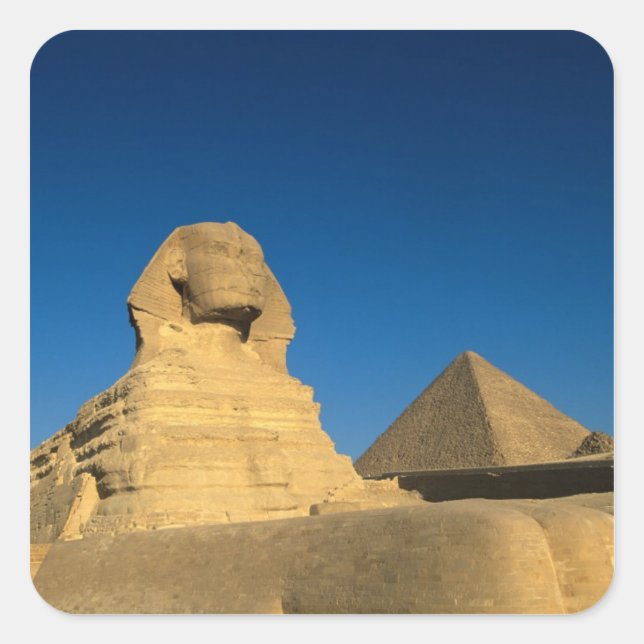 Egypt, Giza, The Sphinx, Old Kingdom, Unesco Square Sticker (Front)