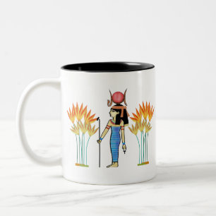 Egypt Hathor goddess of love Egyptian art Two-Tone Coffee Mug