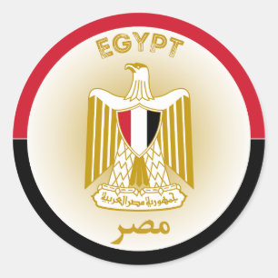 Egypt Heritage Emblem Classic Round Sticker