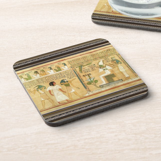 Egypt-Hieroglyphs Beverage Coaster (Left Side)