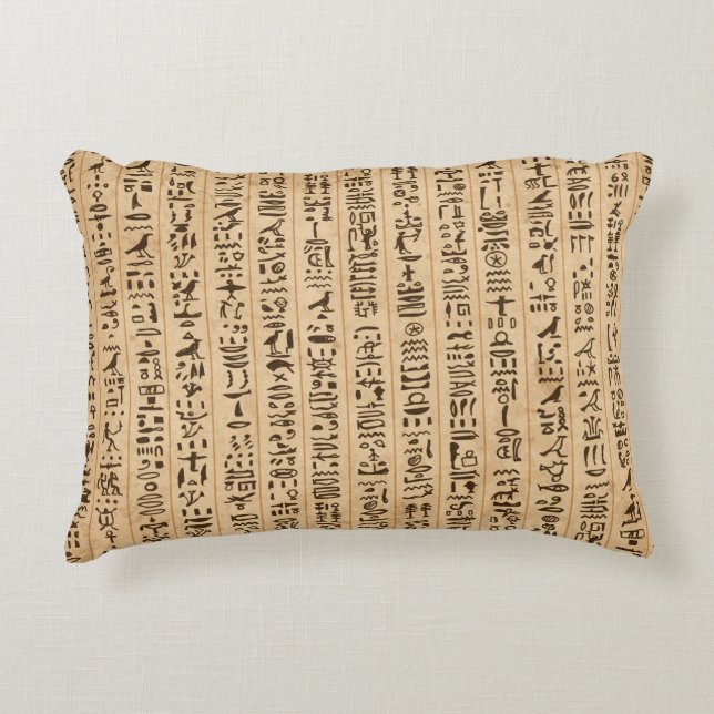 Egypt hieroglyphs, grunge seamless pattern decorative cushion (Front)