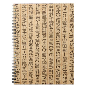 Egypt hieroglyphs, grunge seamless pattern notebook