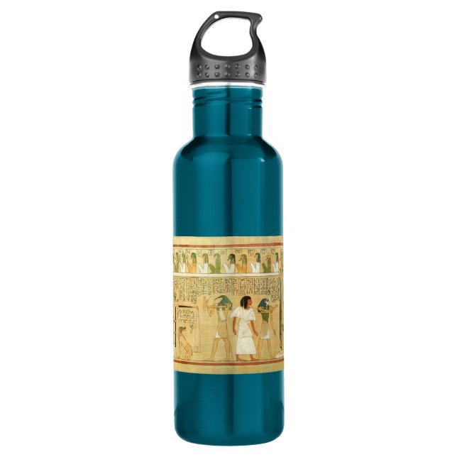 Egypt-Hieroglyphs Stainless Steel Water Bottle (Front)