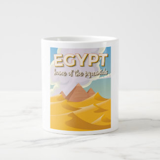 Egypt - Home of the Pyramids travel poster print Large Coffee Mug