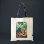 Egypt Illustration Travel Art Vintage Tote Bag<br><div class="desc">Egypt retro vector travel design. Egypt is a timeless destination where ancient wonders meet modern culture,  offering iconic landmarks like the Pyramids of Giza,  the Sphinx,  and the temples of Luxor.</div>