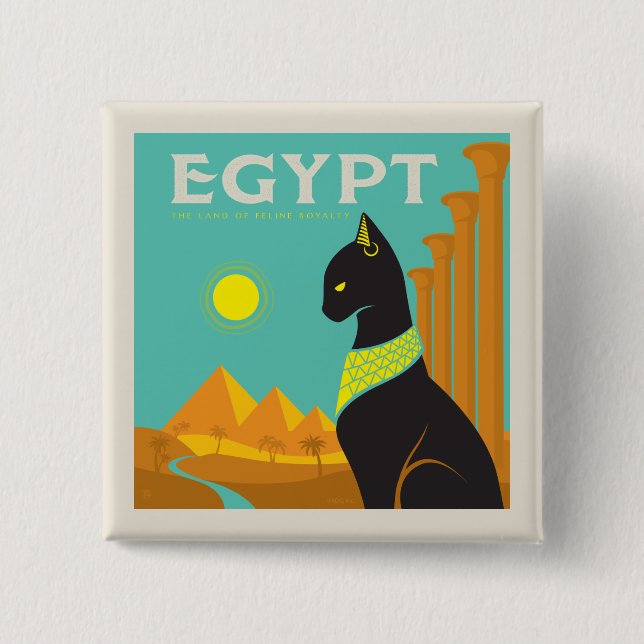 Egypt | Land of  Feline Royalty 15 Cm Square Badge (Front)