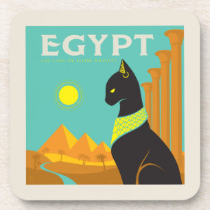 Egypt   Land of  Feline Royalty Coaster