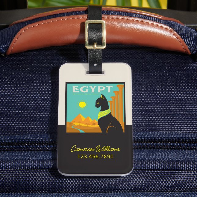 Egypt | Land of  Feline Royalty Luggage Tag (Front Insitu 2)