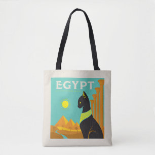Egypt Land of Feline Royalty Tote Bag