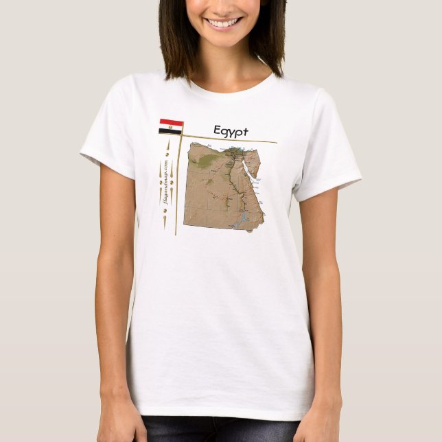 Egypt Map + Flag + Title T-Shirt (Front)