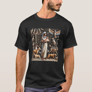 Egypt Nanny Sacred Animals Hieroglyph Desert Graph T-Shirt