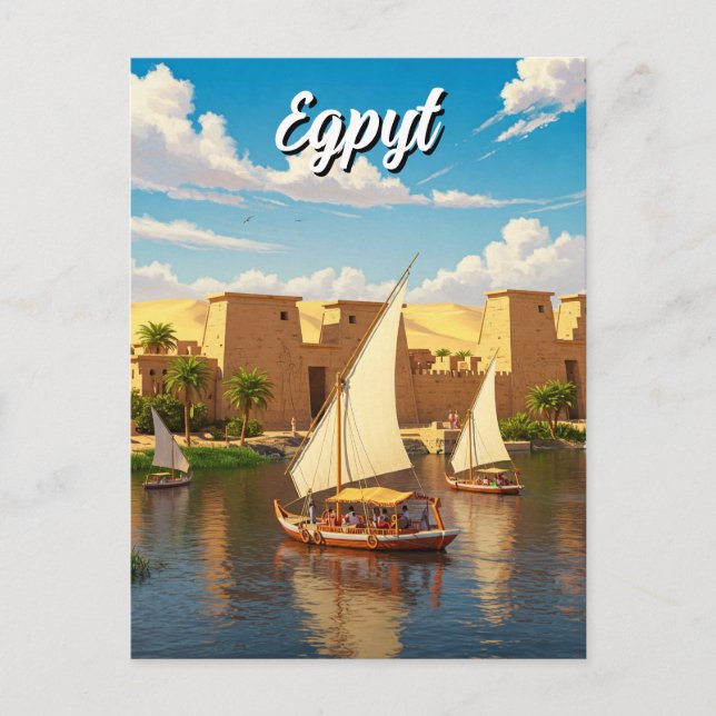 Egypt Nile Felucca Postcard (Front)
