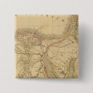 Egypt, Palestine and Arabia Map 15 Cm Square Badge