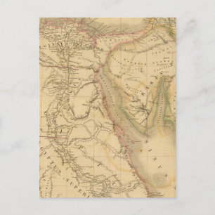 Egypt, Palestine and Arabia Map Postcard
