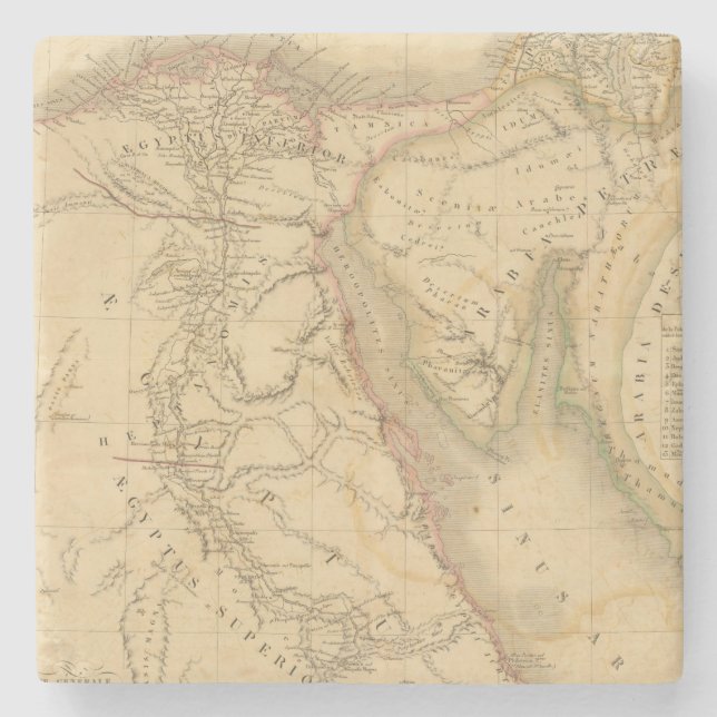 Egypt, Palestine and Arabia Map Stone Coaster (Front)