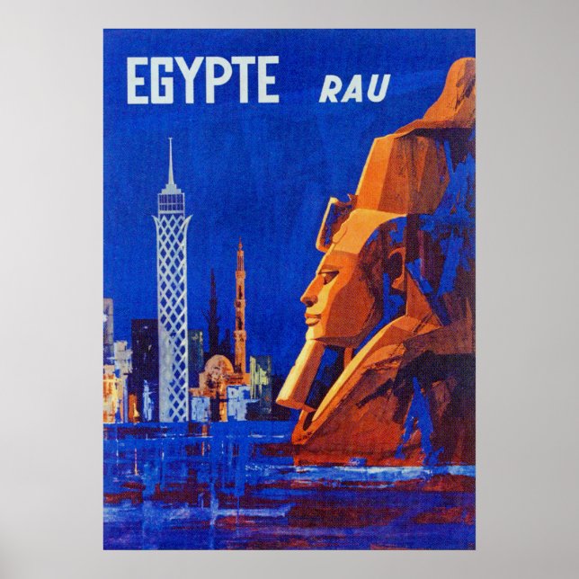 Egypt, Pharaoh, Retro Vintage Travel Poster (Front)