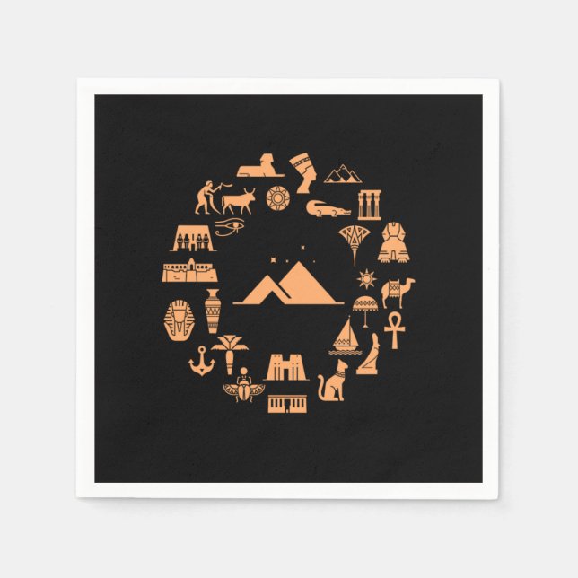 Egypt Pyramid Egyptian Temple Napkin (Front)