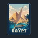 Egypt Pyramid Illustration Travel Art Vintage Magnet<br><div class="desc">Egypt retro vector travel design. Egypt is a timeless destination where ancient wonders meet modern culture,  offering iconic landmarks like the Pyramids of Giza,  the Sphinx,  and the temples of Luxor.</div>