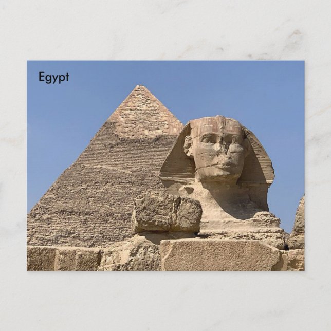 Egypt, Pyramid of Cheops and the Great Sphinx Postcard (Front)