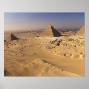 Egypt, Pyramids at Giza, Khafre, Khufu, Menkaure Poster