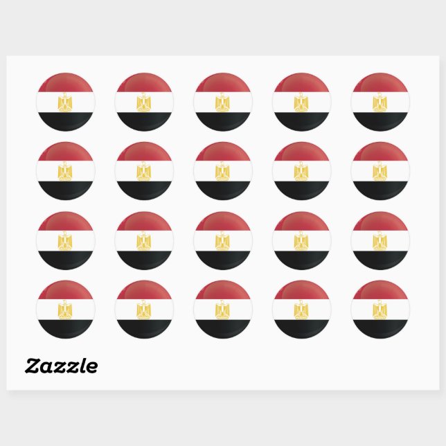 Egypt  Round Icon Flag Classic Round Sticker (Sheet)