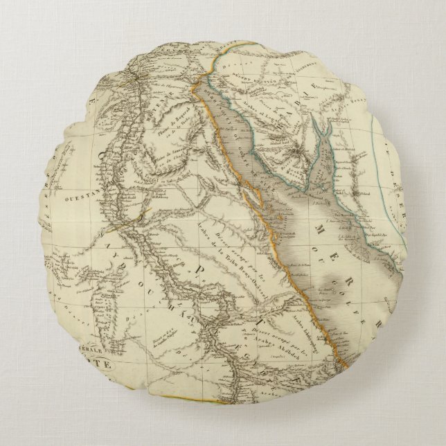 Egypt, Saudi Petree Round Cushion (Front)