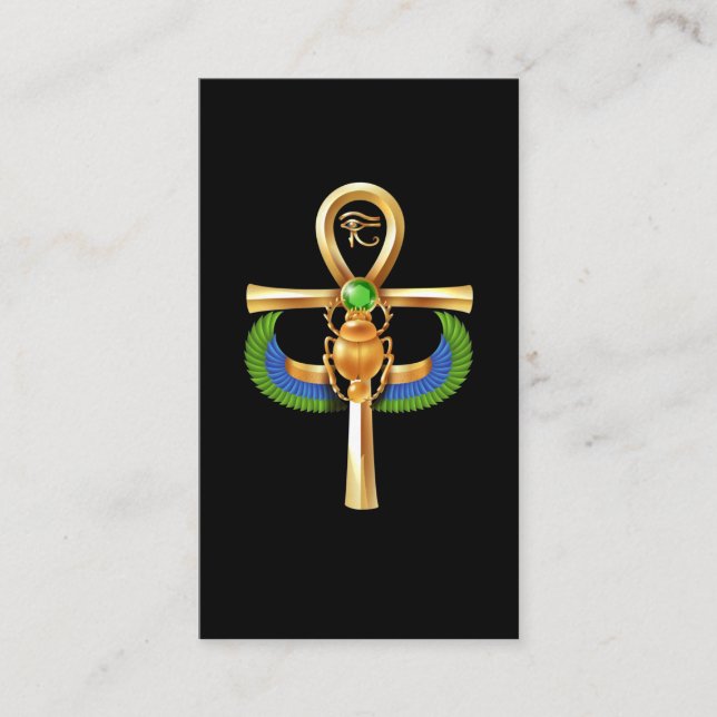 Egypt Scarab Artefact Ankh Horus Eye Business Card (Front)