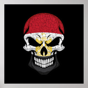 Egypt Smiling Skull Flag Poster