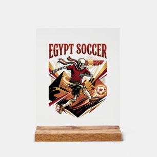 Egypt Soccer Skeleton Striker Nations Premium Spor Acrylic Sign