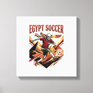 Egypt Soccer Skeleton Striker Nations Premium Spor Canvas Print