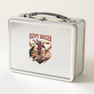 Egypt Soccer Skeleton Striker Nations Premium Spor Metal Lunch Box