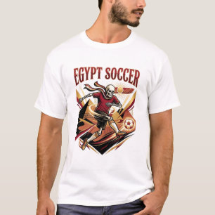 Egypt Soccer Skeleton Striker Nations Premium Spor T-Shirt