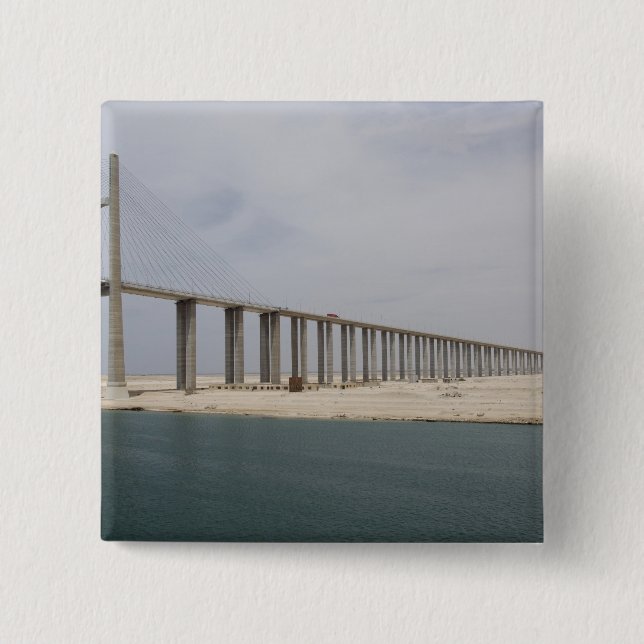 Egypt, Suez Canal. Bridge of Peace aka Peace 15 Cm Square Badge (Front)