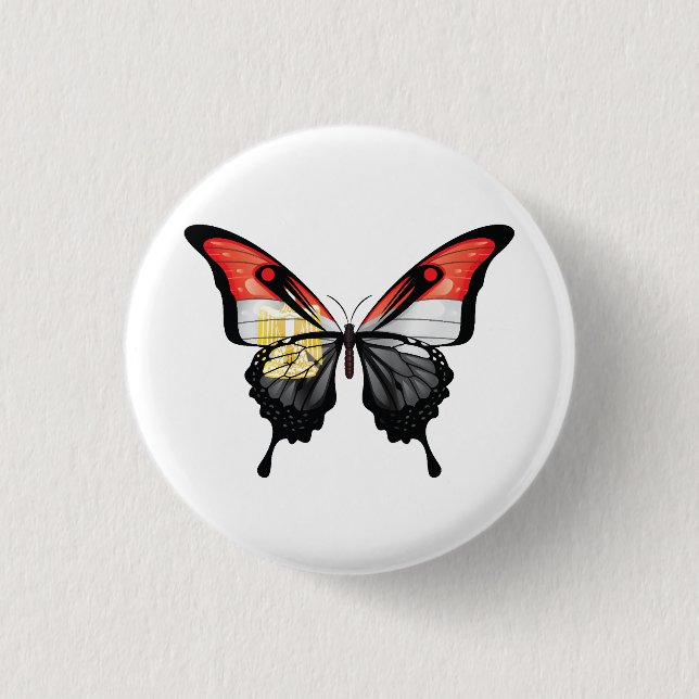 Egypt Swallowtail Butterfly Flag Sticker 3 Cm Round Badge (Front)
