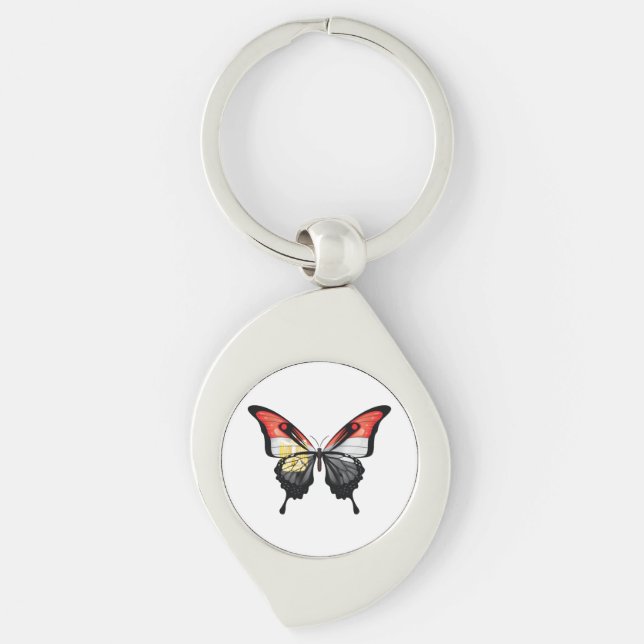Egypt Swallowtail Butterfly Flag Sticker Key Ring (Front)
