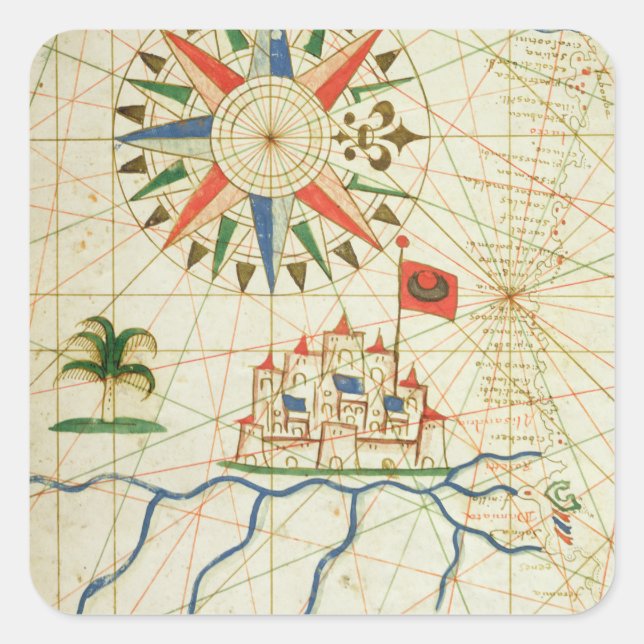 Egypt, the River Nile and Cairo Square Sticker (Front)