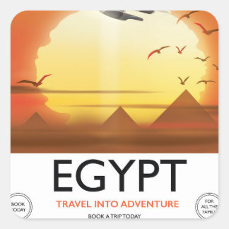 Egypt "Travel into Adventure" Square Sticker