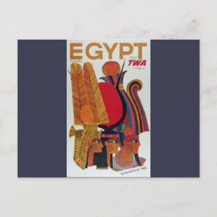 Egypt Vintage Air Travel Ancient Culture Tourism Postcard